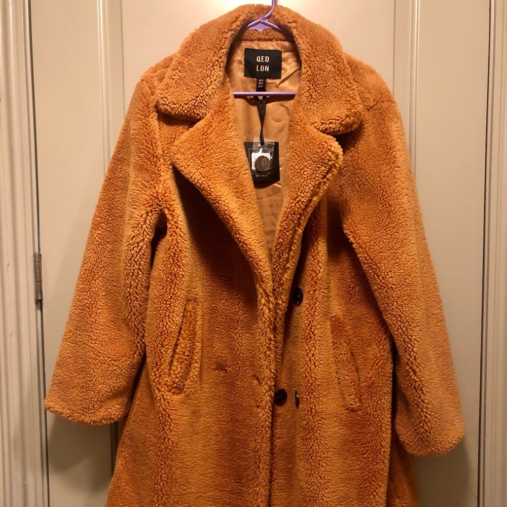 Faux Fur Double Breasted Borg Coat